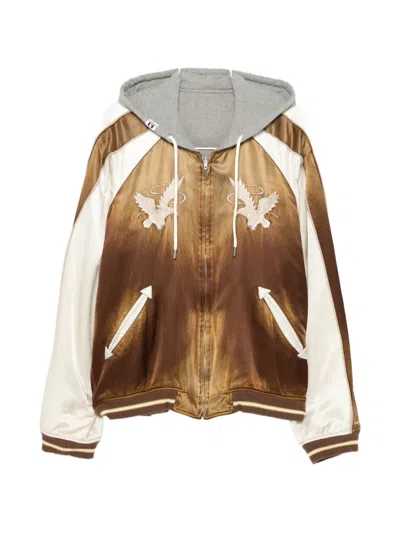 Miharayasuhiro Embroidered Souvenir Jacket In Orange