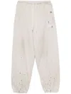 Miharayasuhiro Logo-patch Drawstring Track Pants In Neutral