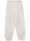 Miharayasuhiro Logo-patch Drawstring Track Pants In Neutral