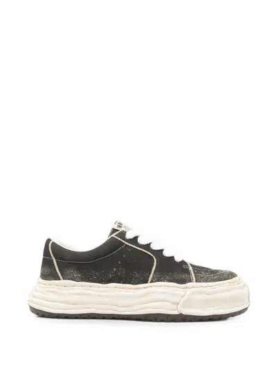 Miharayasuhiro Eric Overdyed Suede Sneakers In Black