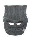 Miharayasuhiro Eyelet Wool Balaclava In Gray