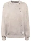 Miharayasuhiro Faded-effect Cotton Sweatshirt In 褐色