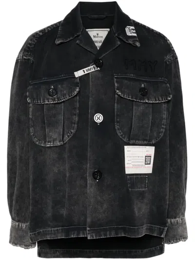 Miharayasuhiro Faded-effect Denim Shirt In Black