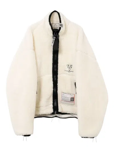 Miharayasuhiro Amateur Sewn Boa Fleece Jacket In White