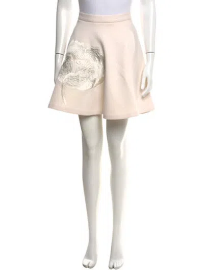 Pre-owned Miharayasuhiro Floral Print Mini Skirt In Neutrals