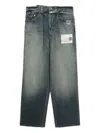 Miharayasuhiro Frayed-hems Wide-leg Jeans In Blue