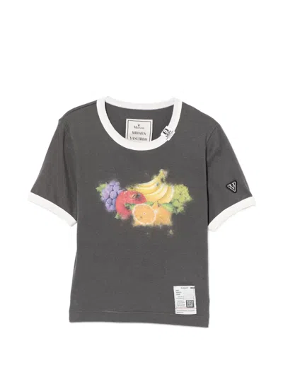 Miharayasuhiro Fruit-print T-shirt In Gray