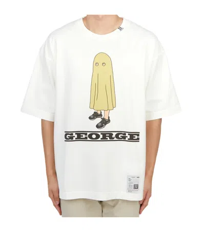 Miharayasuhiro George Crew-neck Cotton T-shirt In White