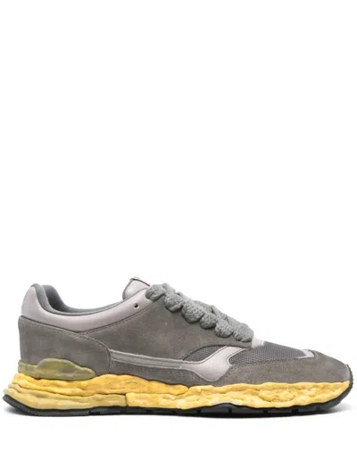 Miharayasuhiro George Original Sole Suede And Mesh Trainers In Grey
