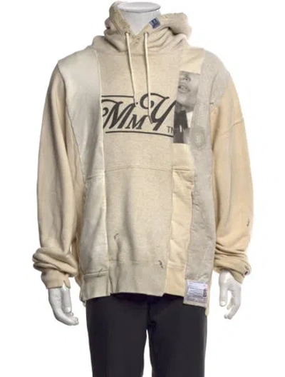 Pre-owned Miharayasuhiro Graphic Print Crew Neck Hoodie In Neutrals