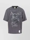 Miharayasuhiro Cat Printed Embellished Distressed T-shirt In Gray