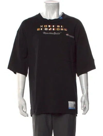 Pre-owned Miharayasuhiro Graphic Print Crew Neck T-shirt In Black