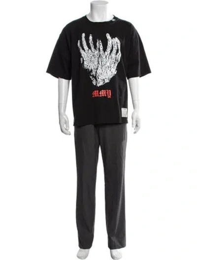 Pre-owned Miharayasuhiro Graphic Print Crew Neck T-shirt W/ Tags In Black