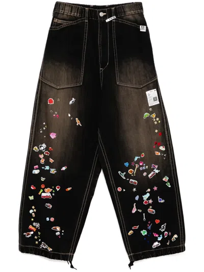Miharayasuhiro Graphic Print Jean In Black