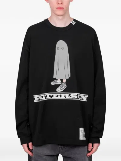 Miharayasuhiro Graphic-print Long Sleeve T-shirt In Black