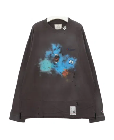 Miharayasuhiro Graphic-print Long-sleeve T-shirt In Black