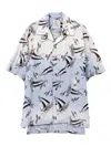 Miharayasuhiro Maison Mihara Yasuhiro Sailboat Print Short Sleeve Shirt In Blue