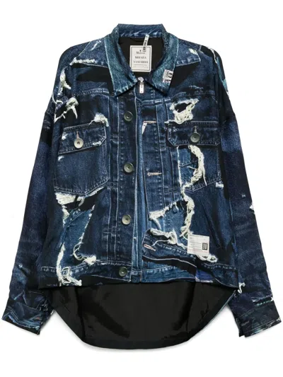Miharayasuhiro Graphic-print Shirt Jacket In Blue