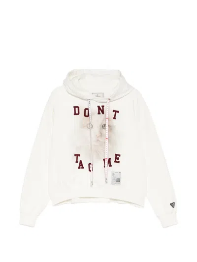 Miharayasuhiro Graphic-print Drawstring Hoodie In White