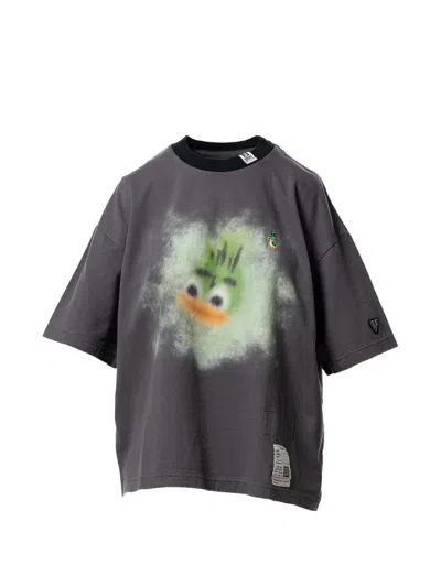 Miharayasuhiro 프린트 링거 티셔츠 In Gray