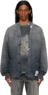 Miharayasuhiro Gray Sun Faded Like Knit Cardigan