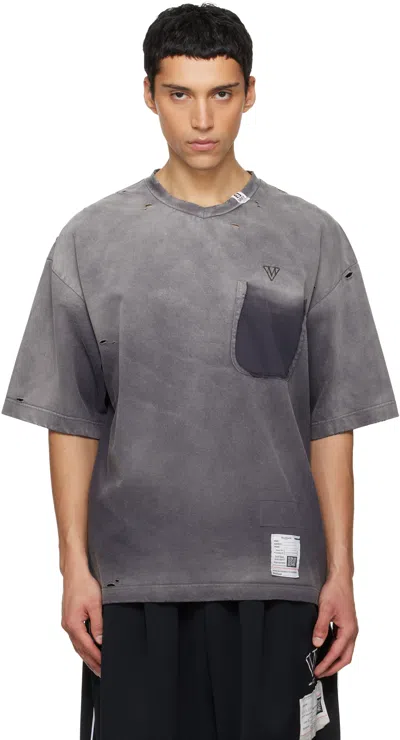 Miharayasuhiro Sun Faded V Neck T-shirt In Multi