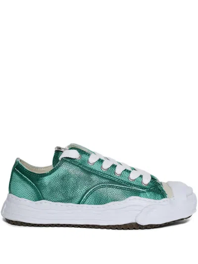 Miharayasuhiro Hank Low Brushed Leather Sneaker In Green