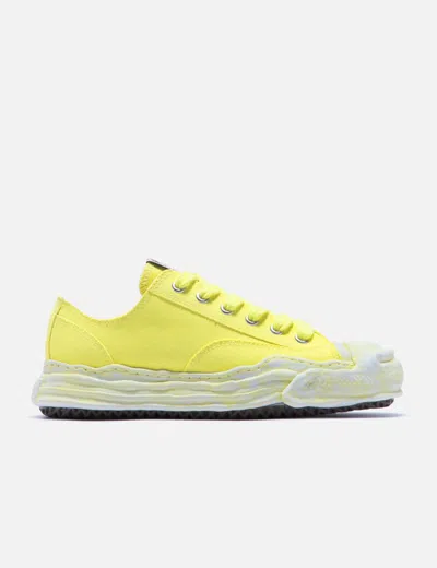 Miharayasuhiro Hank Og Sole Garment Dyed Canvas Low-top Sneaker In Yellow