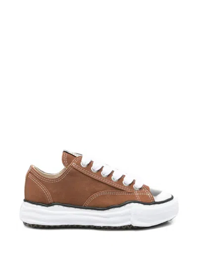 Miharayasuhiro Hank Og Warped-sole Low-top Sneakers In Brown