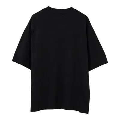 Miharayasuhiro Happy Face Printed Distressed Tee In Black