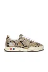 Miharayasuhiro Herbie Original Sole Printed Python Leather Low-top Sneaker In Natural