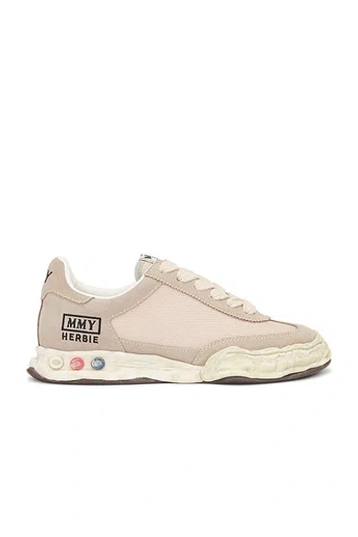 Miharayasuhiro Herbie Original Sole Suede Mesh Mix Material Low Top Sneaker In Beige