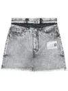 Miharayasuhiro High-rise Denim Mini Skort In 白色