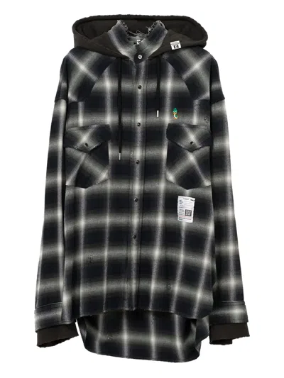 Miharayasuhiro Hooded Checked Shirt In Black