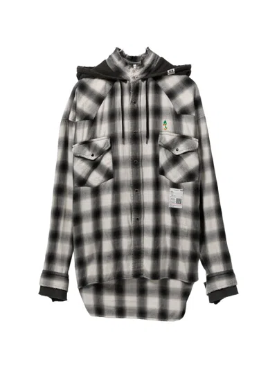 Miharayasuhiro Hooded Checked Shirt In Black