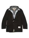 Miharayasuhiro Hooded Layered Jacket In Black