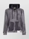 Miharayasuhiro Hooded Sweatshirt With Distressed Finish And Front Pockets In Gray