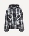 Miharayasuhiro Hoodie Combine Checkered Shirt In Black