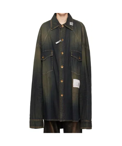 Miharayasuhiro Huge Western Denim Shirt In Black