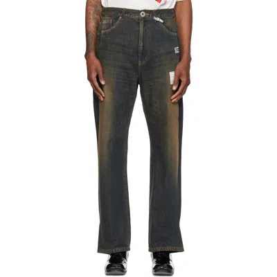 Miharayasuhiro Indigo Folded Denim Jeans In Blue