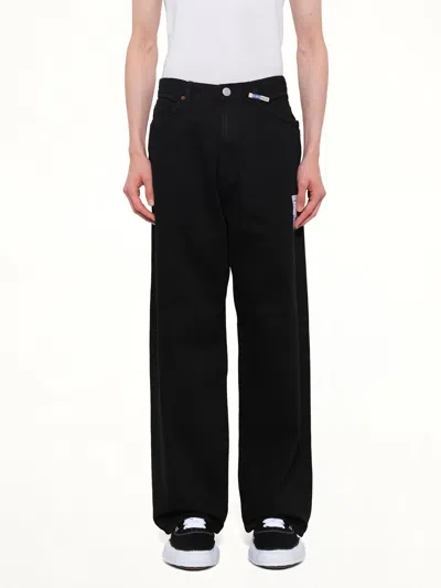 Miharayasuhiro Instrumental One Washed Selvage Denim Baggy Pants In Black