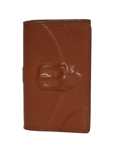 Miharayasuhiro Invisible Buckle Embossed Wallet In Brown