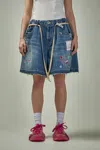 Miharayasuhiro Jeans Sticker Gather Shorts In Blue