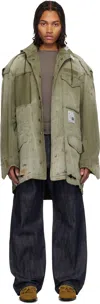 Miharayasuhiro Distressed Field Puffer Jackets Green In Green