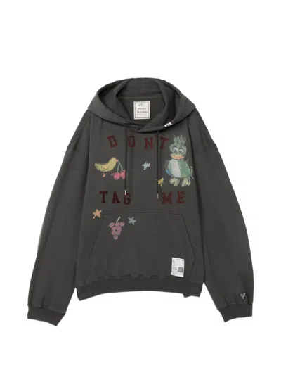 Miharayasuhiro Kids Doodle Printed Hoodie In Gray