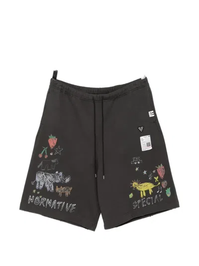 Miharayasuhiro Kids Doodle Shorts In Black