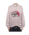 Miharayasuhiro Pink Car Jacquard Knit Cardigan In Pink