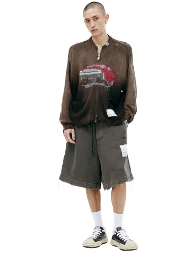 MIHARAYASUHIRO KNITTED CARDIGAN WITH ZIPPER