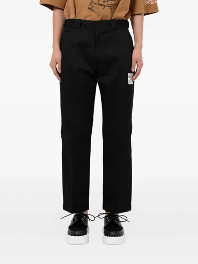 Miharayasuhiro Label-detail Trousers In Black