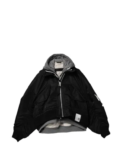Miharayasuhiro Layered Bomber Jacket In Black
